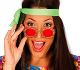 Lunettes fleurs multicolores en PVC - style hippie festif