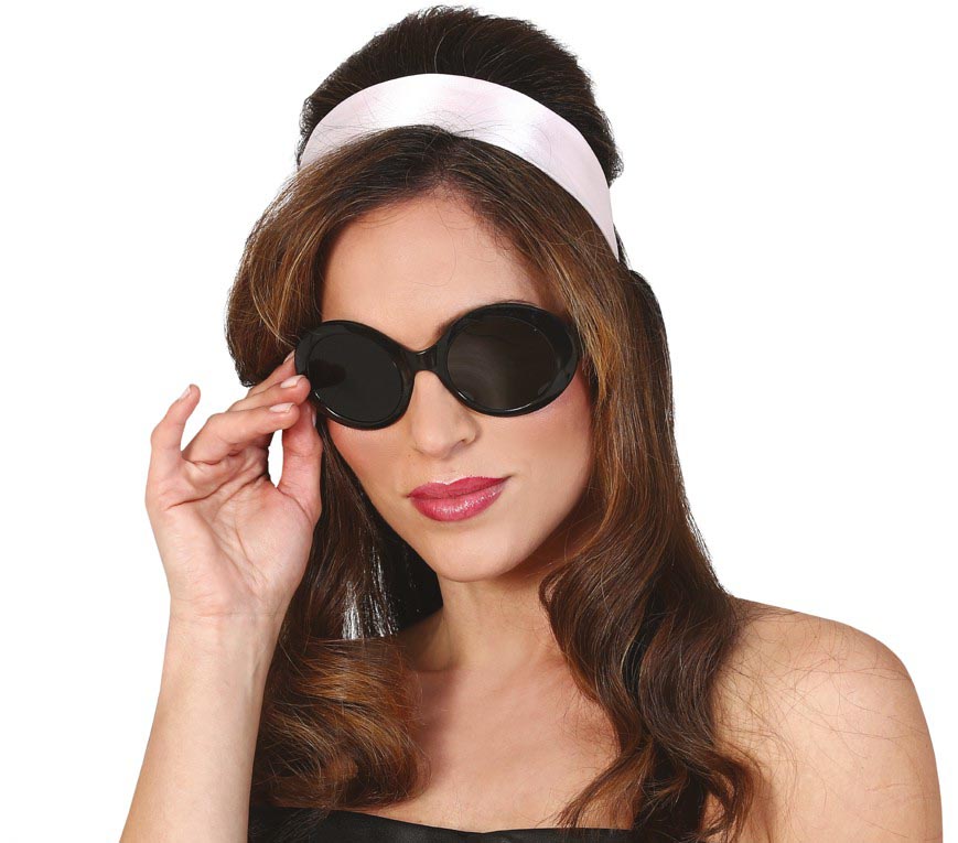 Lunettes noires années 60 en PVC - Accessoire festif