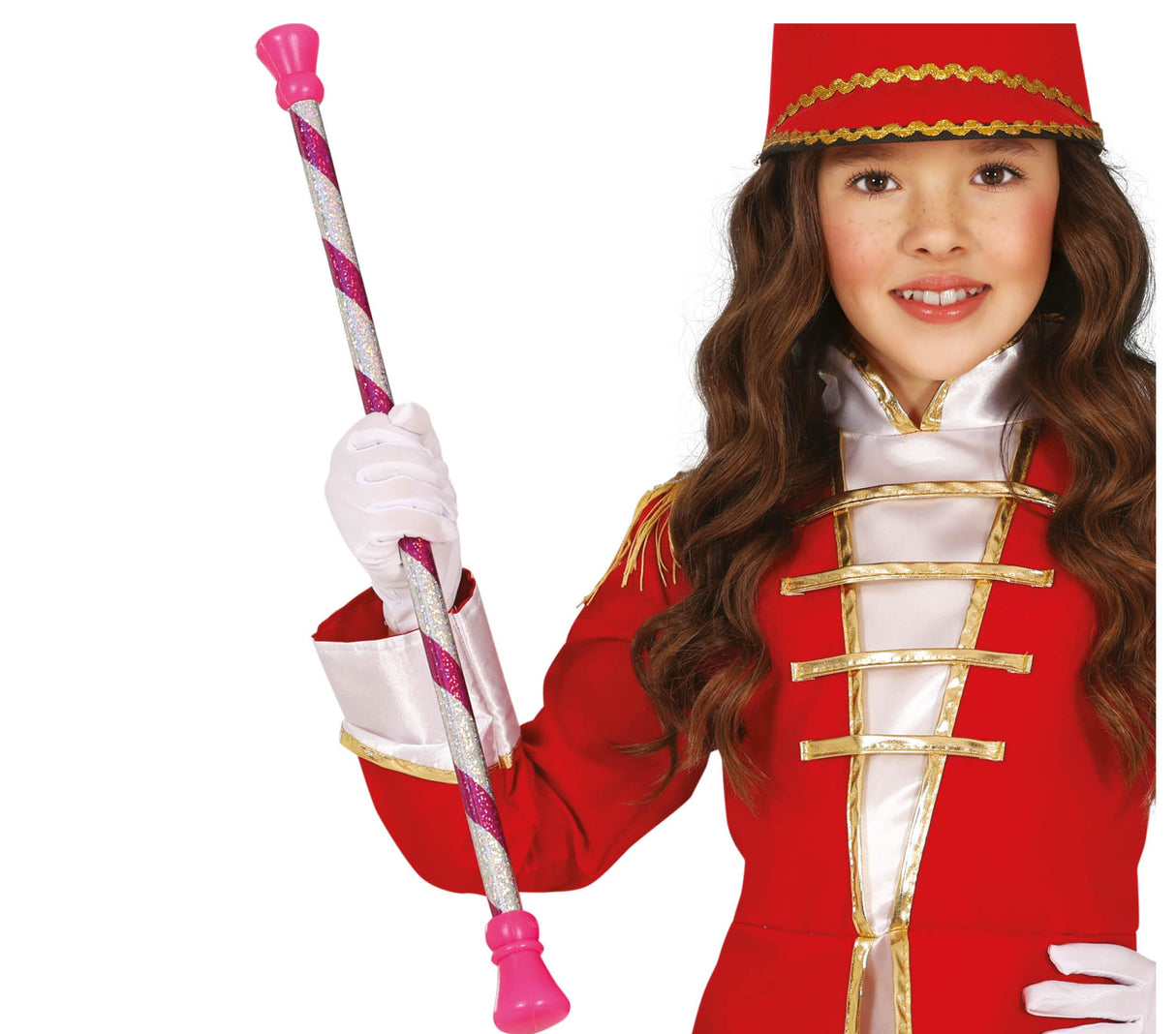 Bâton majorette multicolore en PVC - 54 cm