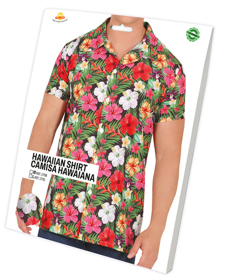 T-shirt hawaïen adulte multicolore polyester festif