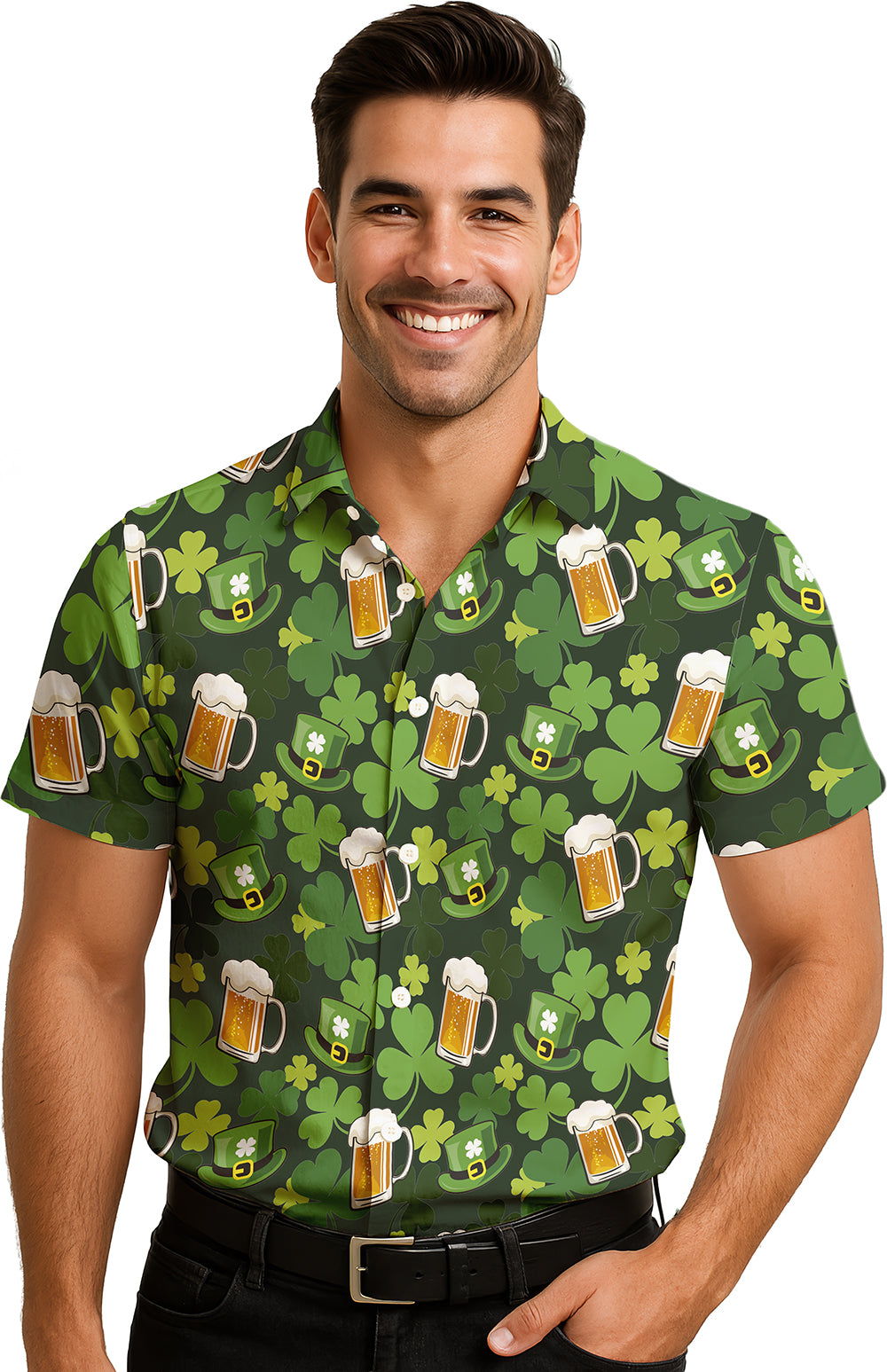 Chemise verte adulte Saint-Patrick en polyester