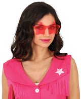 Lunettes étoiles roses en PVC - Adulte