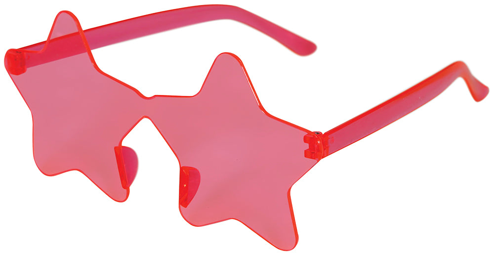 Lunettes étoiles roses en PVC - Adulte