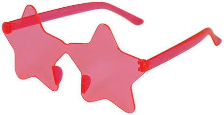 Lunettes étoiles roses en PVC - Adulte