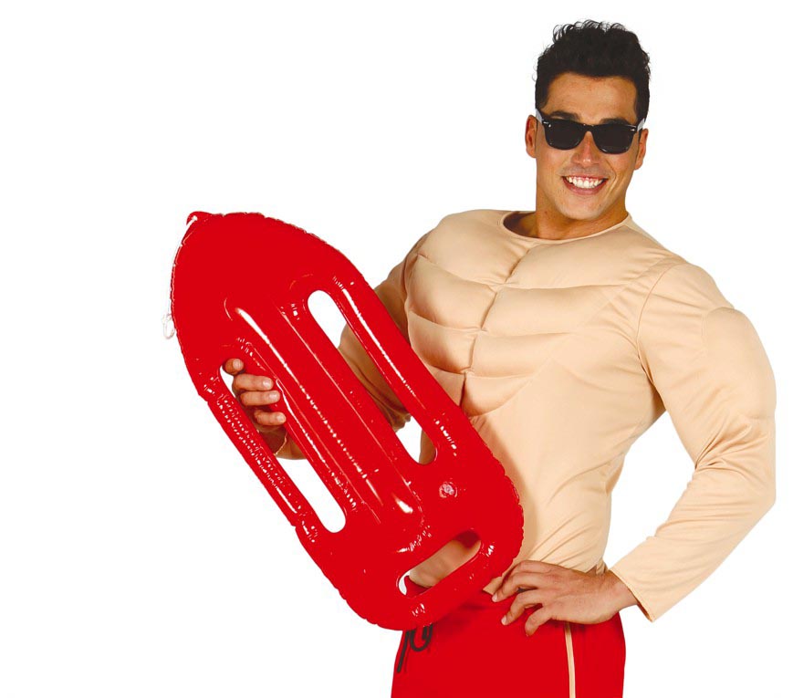 Bouée de sauvetage gonflable rouge en PVC - 70 cm