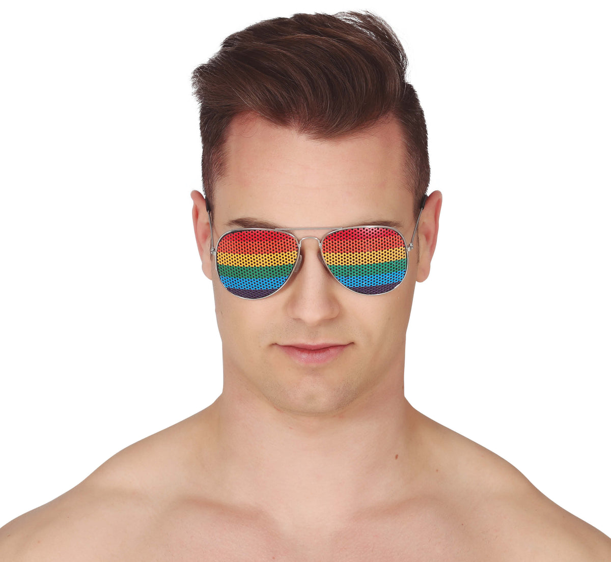 Lunettes aviateur multicolores en métal et PVC - Arc-en-ciel