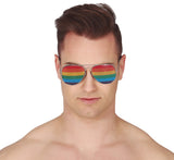 Lunettes aviateur multicolores en métal et PVC - Arc-en-ciel
