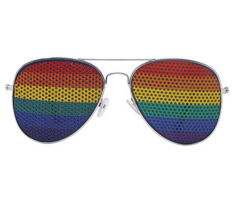 Lunettes aviateur multicolores en métal et PVC - Arc-en-ciel