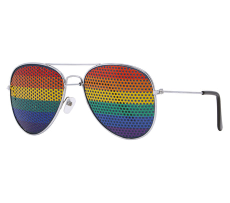 Lunettes aviateur multicolores en métal et PVC - Arc-en-ciel