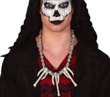 Collier homme des cavernes tête de mort beige PVC - Halloween