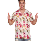 Chemise hawaïenne fleurs rose adulte - taille M