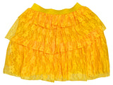 Jupe 80's jaune fluo en polyester - femme adulte
