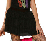 Jupe 80's noire en polyester - Femme - Effet rock