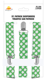 Bretelles vertes et blanches - Saint-Patrick - Adulte