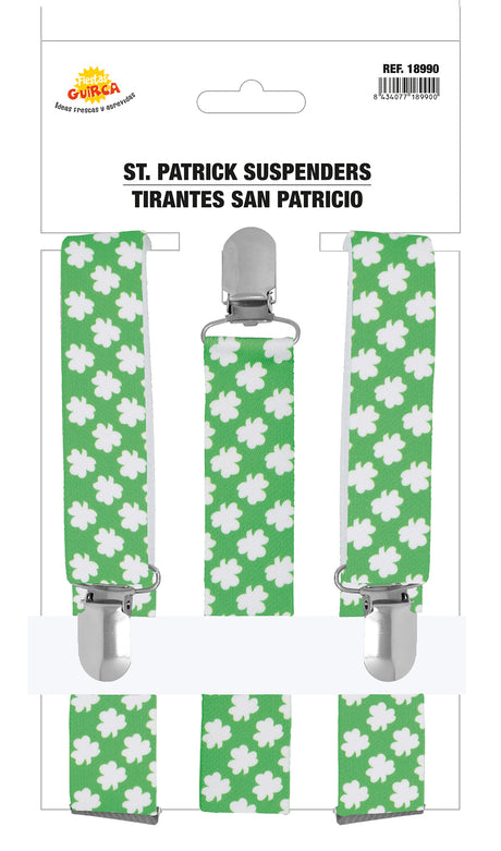 Bretelles vertes et blanches - Saint-Patrick - Adulte