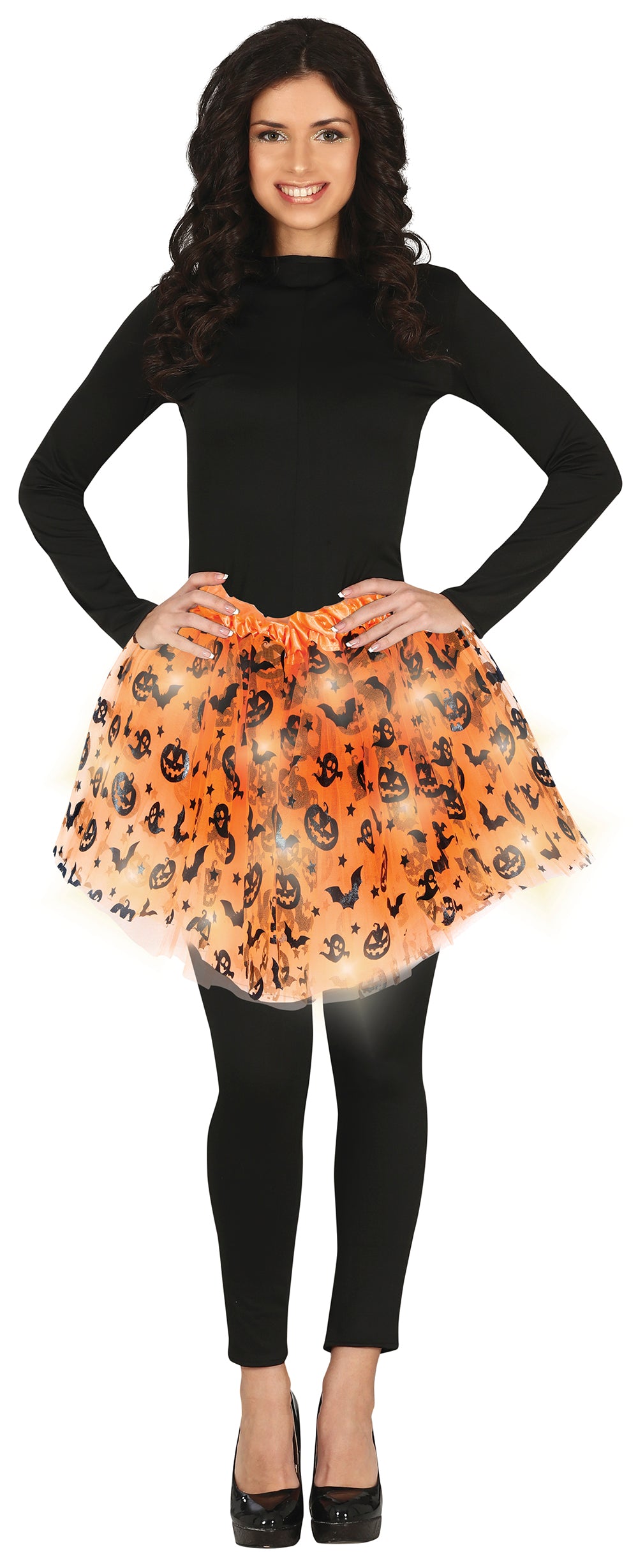 Tutu citrouille orange lumineux adulte - 40 cm