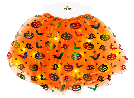 Tutu citrouille orange lumineux adulte - 40 cm