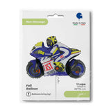 Ballon moto bleue - 29" - Gonflage Hélium en boutique