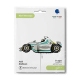 Ballon voiture de course gris - 42" - Gonflage Hélium en boutique