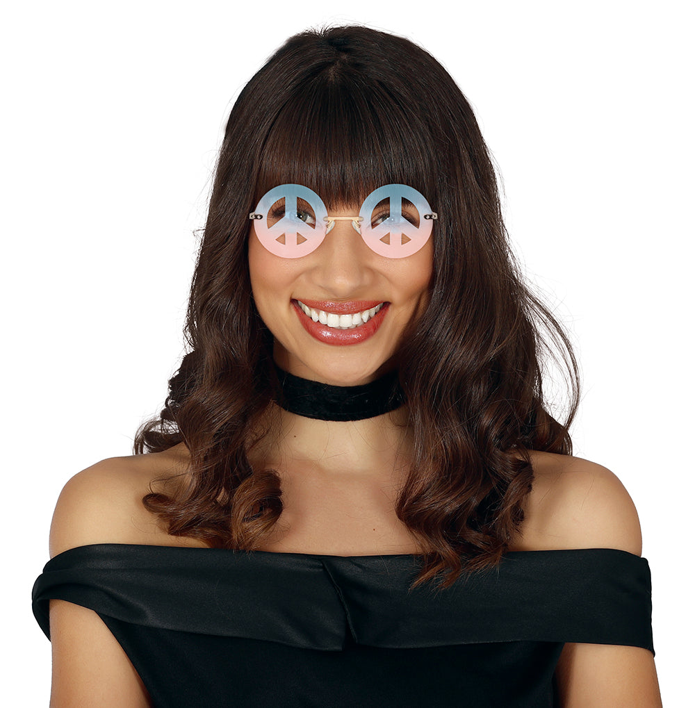 Lunettes hippie multicolores en métal et PVC - adulte