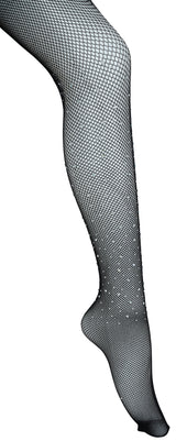 Collants noirs résille avec strass - Adulte