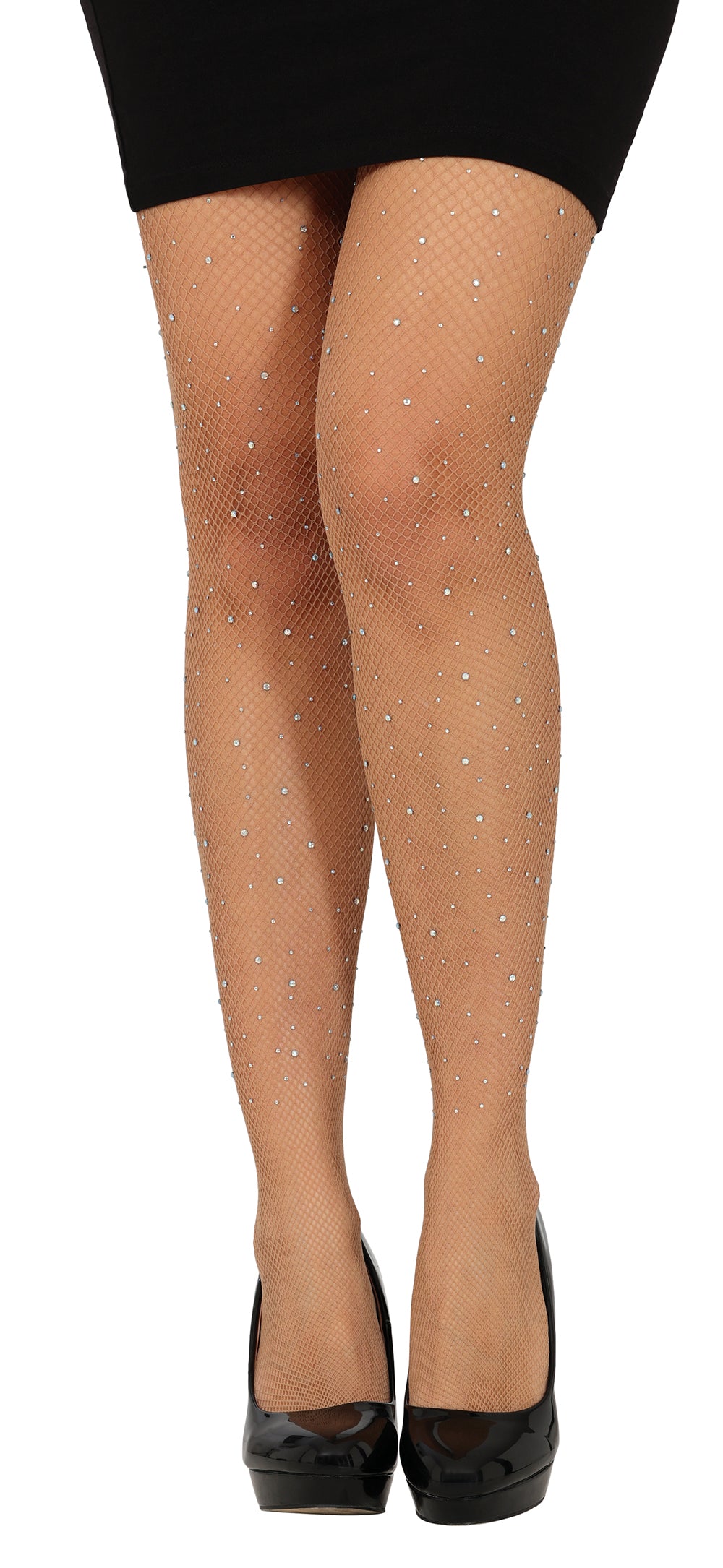 Collants résille noire à strass - Effet pailleté - Adulte