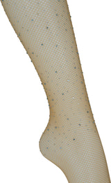 Collants résille noire à strass - Effet pailleté - Adulte