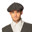 Gray Birmingham cap for men made of 90% cotton and 10% polyester, adult size 59 cm, featuring a classic design and hangtag packaging.