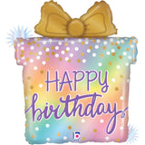 Ballon cadeau d'anniversaire opale - 23" - Gonflage Hélium en boutique
