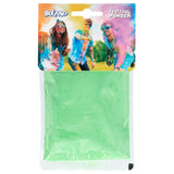 Green festival color powder 70g made from 100% corn starch, ideal for adults at parties, celebrations, and events.