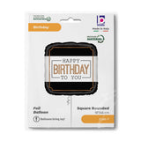 Ballon anniversaire classique noir et blanc - 15" - Gonflage Hélium en boutique