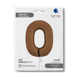 Ballon chiffre 0 - Chocolat satiné - 40" - Gonflage Hélium en boutique