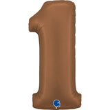 Ballon chiffre 0 - Chocolat satiné - 40" - Gonflage Hélium en boutique
