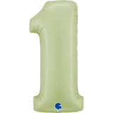 Ballon chiffre - vert olive satiné - 40" - Gonflage Hélium en boutique