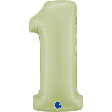 Ballon chiffre - vert olive satiné - 40" - Gonflage Hélium en boutique
