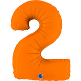 Ballon chiffre - Orange mat - 40" - Gonflage Hélium en boutique