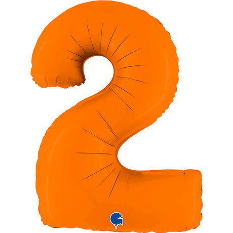 Ballon chiffre - Orange mat - 40" - Gonflage Hélium en boutique