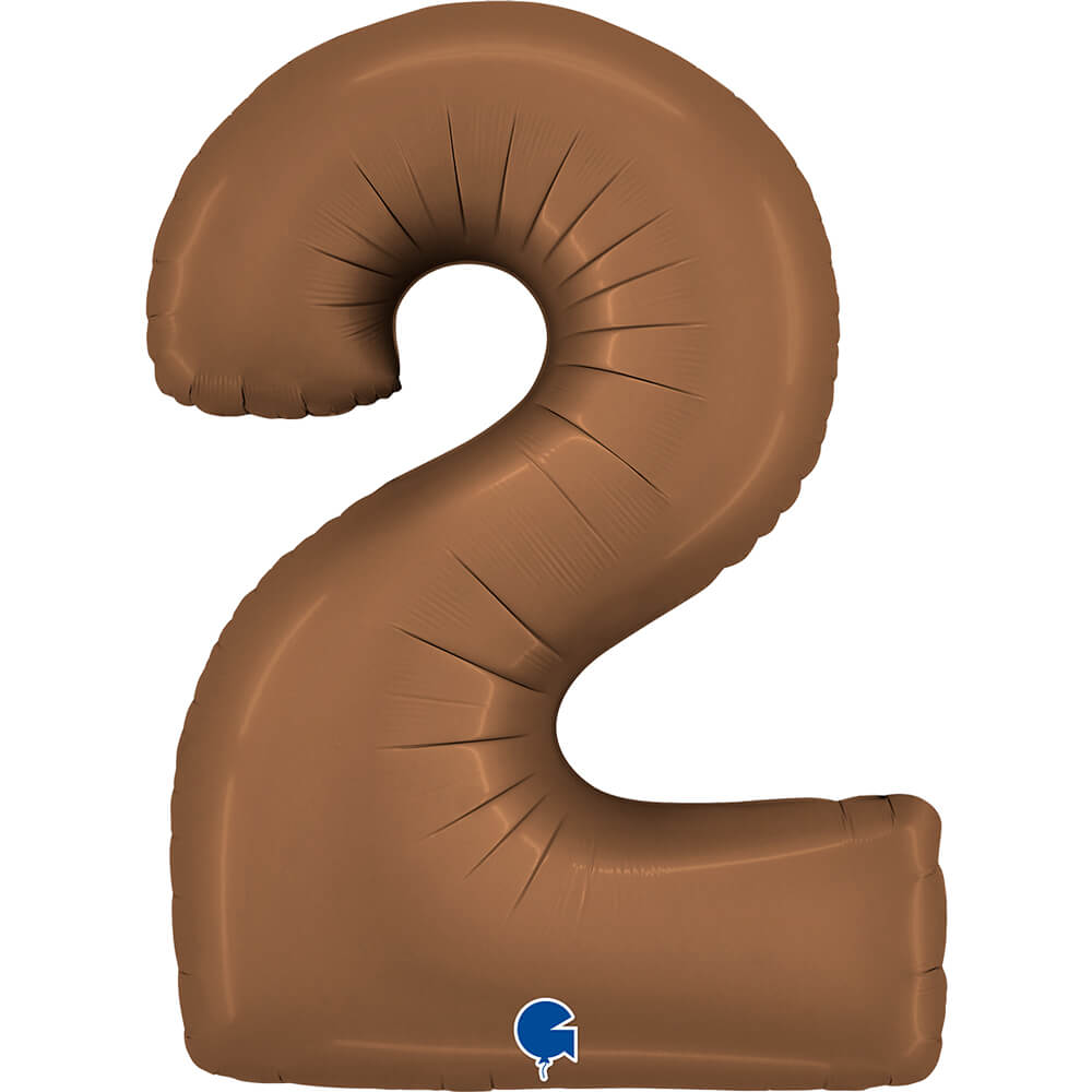 Ballon chiffre 0 - Chocolat satiné - 40" - Gonflage Hélium en boutique