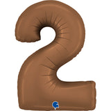 Ballon chiffre 0 - Chocolat satiné - 40" - Gonflage Hélium en boutique