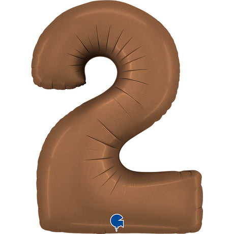 Ballon chiffre 0 - Chocolat satiné - 40" - Gonflage Hélium en boutique