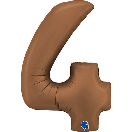 Ballon chiffre 0 - Chocolat satiné - 40" - Gonflage Hélium en boutique