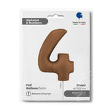 Ballon chiffre 0 - Chocolat satiné - 40" - Gonflage Hélium en boutique