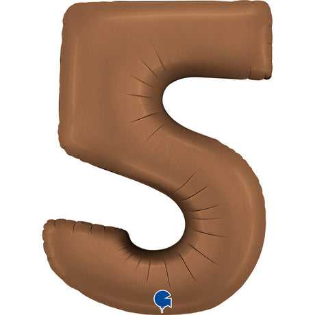 Ballon chiffre 0 - Chocolat satiné - 40" - Gonflage Hélium en boutique