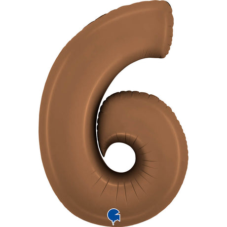 Ballon chiffre 0 - Chocolat satiné - 40" - Gonflage Hélium en boutique