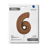 Ballon chiffre 0 - Chocolat satiné - 40" - Gonflage Hélium en boutique