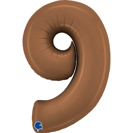 Ballon chiffre 0 - Chocolat satiné - 40" - Gonflage Hélium en boutique