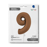 Ballon chiffre 0 - Chocolat satiné - 40" - Gonflage Hélium en boutique