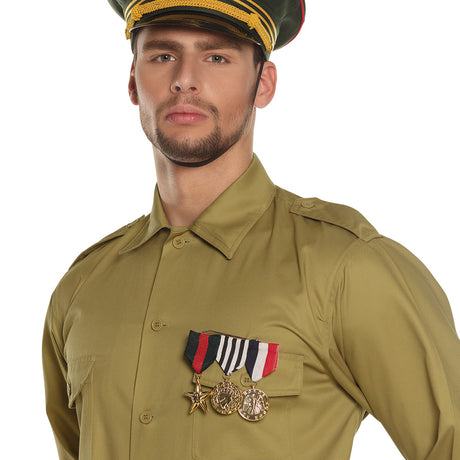Honor medals brooch for adults and children, made of polyester, PVC, and iron, displayed on a card, ideal military jewelry accessory.