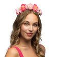 Pink Tiare Lotus flower accessory for women made of 100% polyester, displayed with hangtag, ideal for adults.