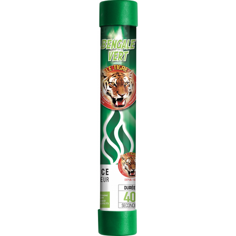 Flamme bengale F1 40 secondes émettant une vive flamme colorée, artifice lumineux pour créer une ambiance décorative et éclairer événements sportifs